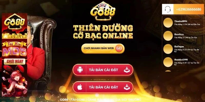 Go88 trang chủ chính thức: Trải nghiệm trò chơi tài xỉu đỉnh cao